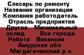 Слесарь по ремонту › Название организации ­ Компания-работодатель › Отрасль предприятия ­ Другое › Минимальный оклад ­ 1 - Все города Работа » Вакансии   . Амурская обл.,Магдагачинский р-н